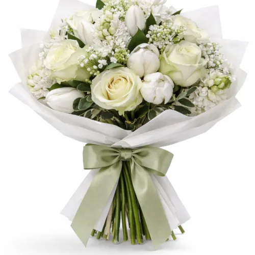 Bouquet Bianco Elegante — mazzo di fiori a domicilio a Napoli