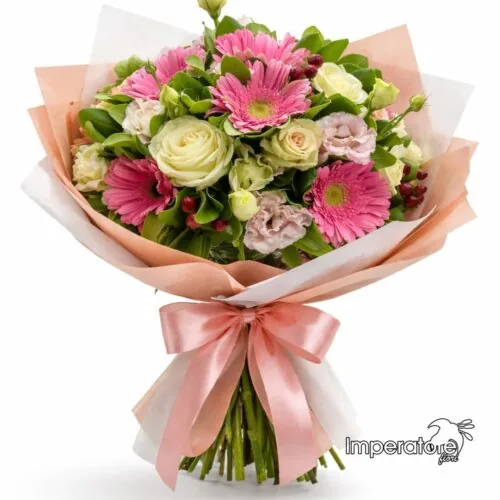 Gerbere Rosa e Rose — mazzo di fiori a domicilio a Napoli