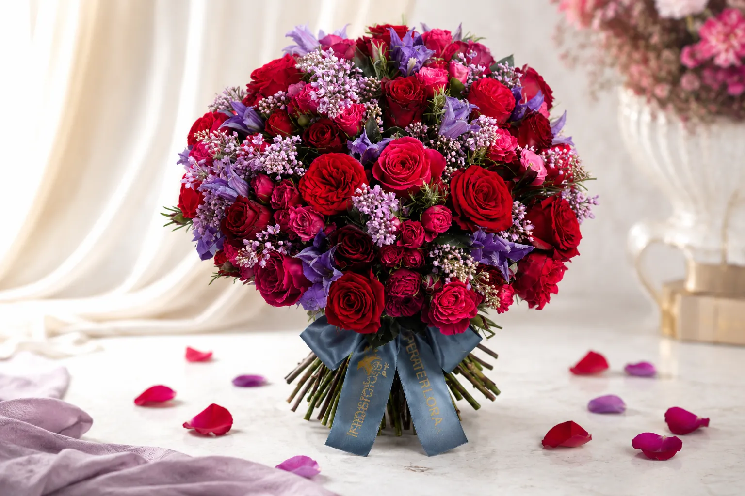 Mazzo di fiori a domicilio a Napoli con rose rosse — Imperatore Fiori